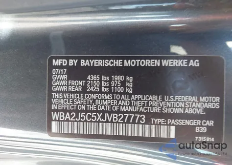 2018 BMW M240I from USA, damaged, VIN WBA2J5C5XJVB27773